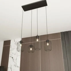 Sklep Kaja Dekoracyjna lampa wisząca, regulowana wysokość 1365/4 z serii VANDER czarny Clearance