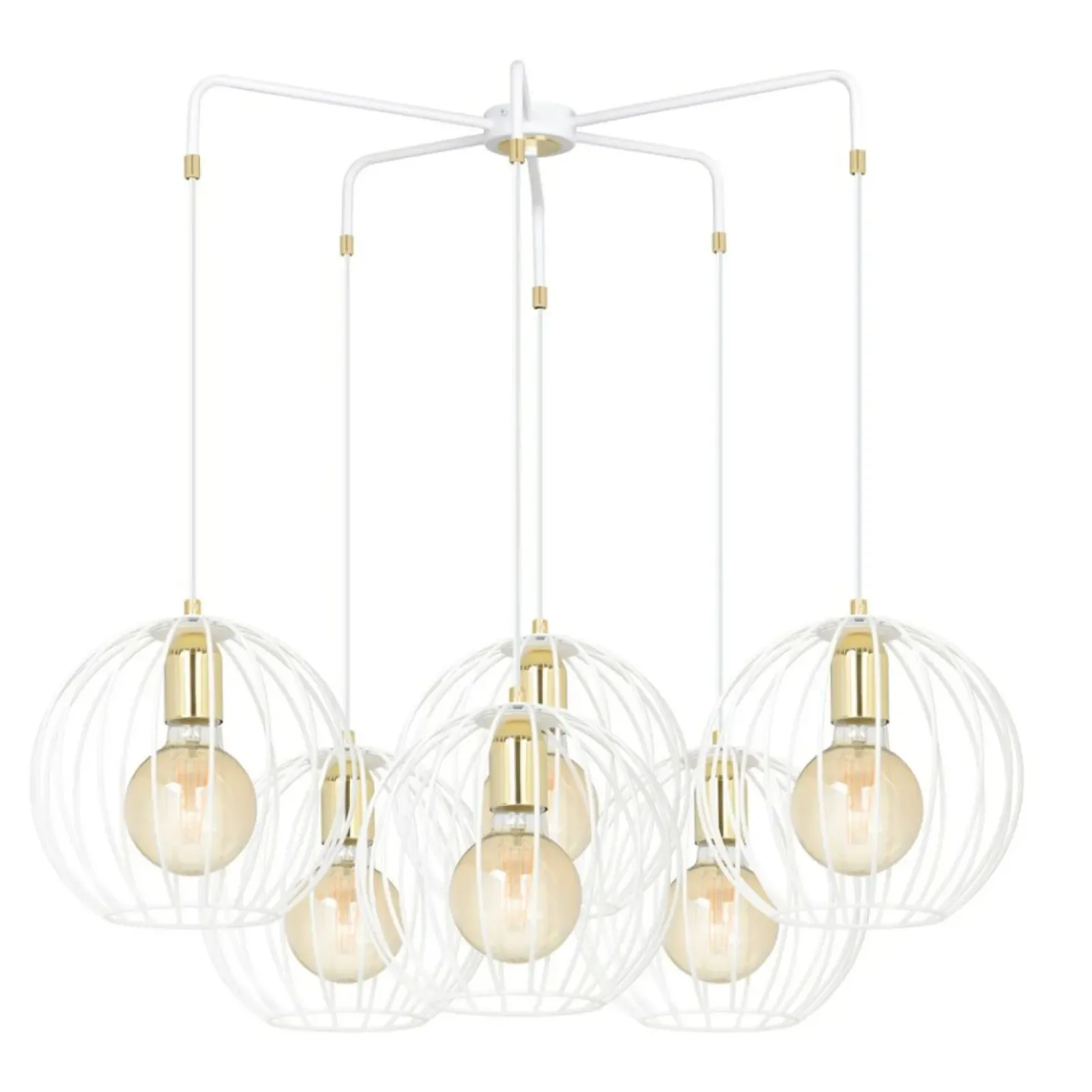 Sklep Kaja Dekoracyjna lampa wisząca z sześcioma kloszami 145/6 | Kaja biały Store