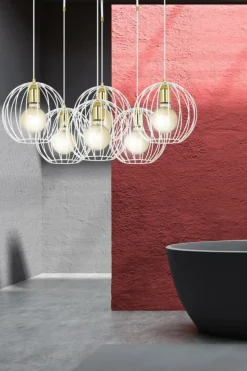 Sklep Kaja Dekoracyjna lampa wisząca z sześcioma kloszami 145/6 | Kaja biały Store
