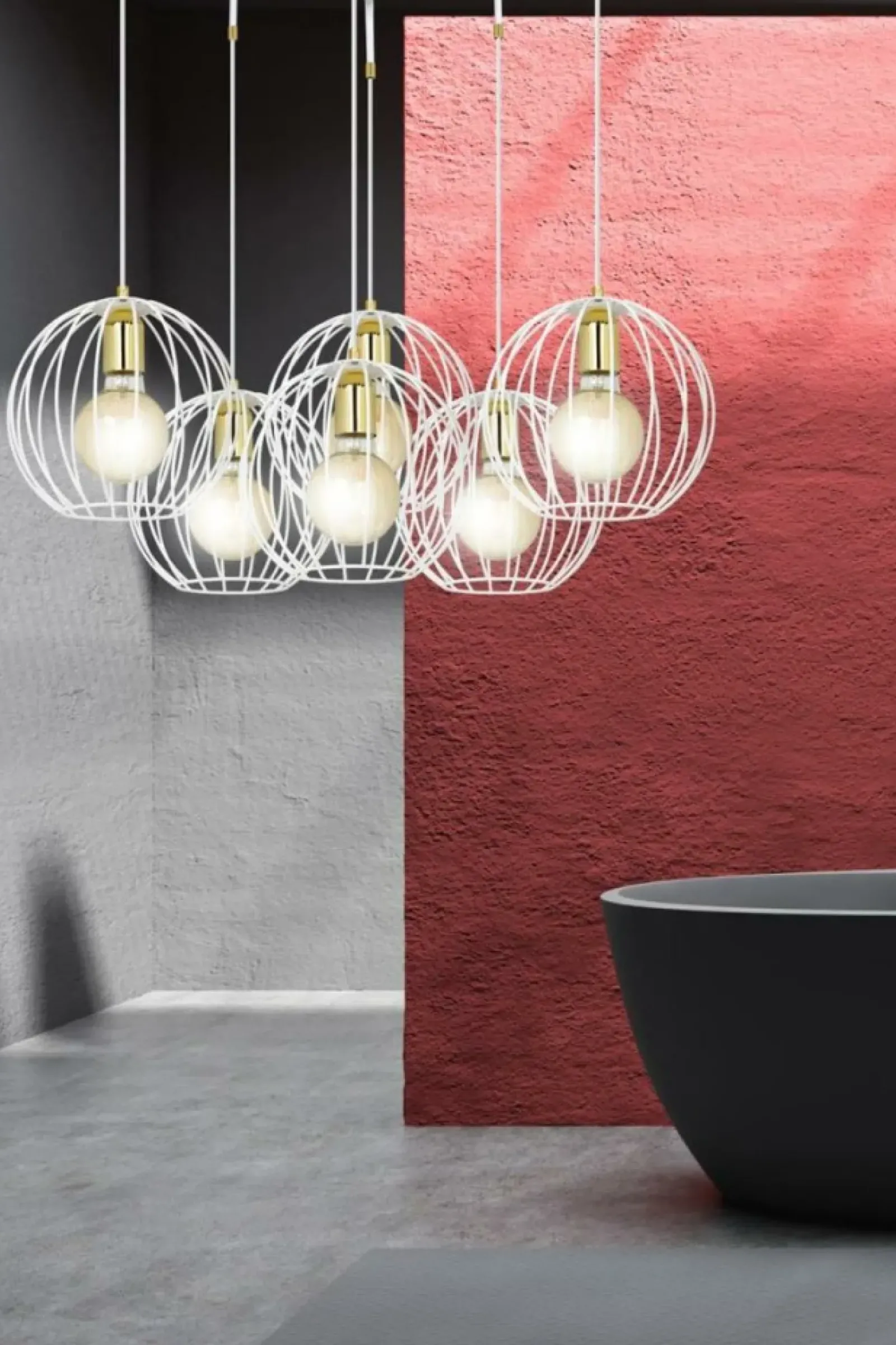 Sklep Kaja Dekoracyjna lampa wisząca z sześcioma kloszami 145/6 | Kaja biały Store