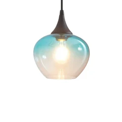 Sklep Kaja Dekoracyjna lampa wisząca, kolorowy klosz ABR-BSE27 BLUESKY | Kaja czarny Cheap