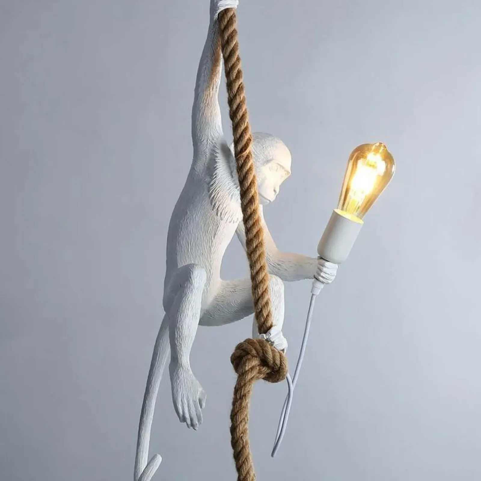 Sklep Kaja Dekoracyjna lampa wisząca - małpa ABR-KAR-B MONKEY | Kaja Oświetlenie biały Outlet