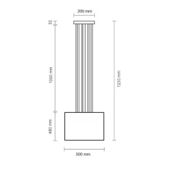 Sklep Kaja Dekoracyjna lampa wisząca - mosiądz 123cm ANT 9492 IHI | Kaja* Żyrandole Z Abażurem