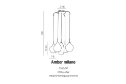 Sklep Kaja Dekoracyjna lampa wisząca do salonu G9 AZ3076 AMBER | Kaja Oświetlenie chrom Flash Sale