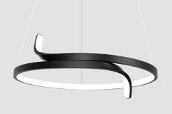 Sklep Kaja Dekoracyjna lampa wisząca, ledowy okrąg K-8186 z serii KALPA | Kaja Oświetlenie czarny Shop