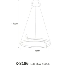 Sklep Kaja Dekoracyjna lampa wisząca, ledowy okrąg K-8186 z serii KALPA | Kaja Oświetlenie czarny Shop