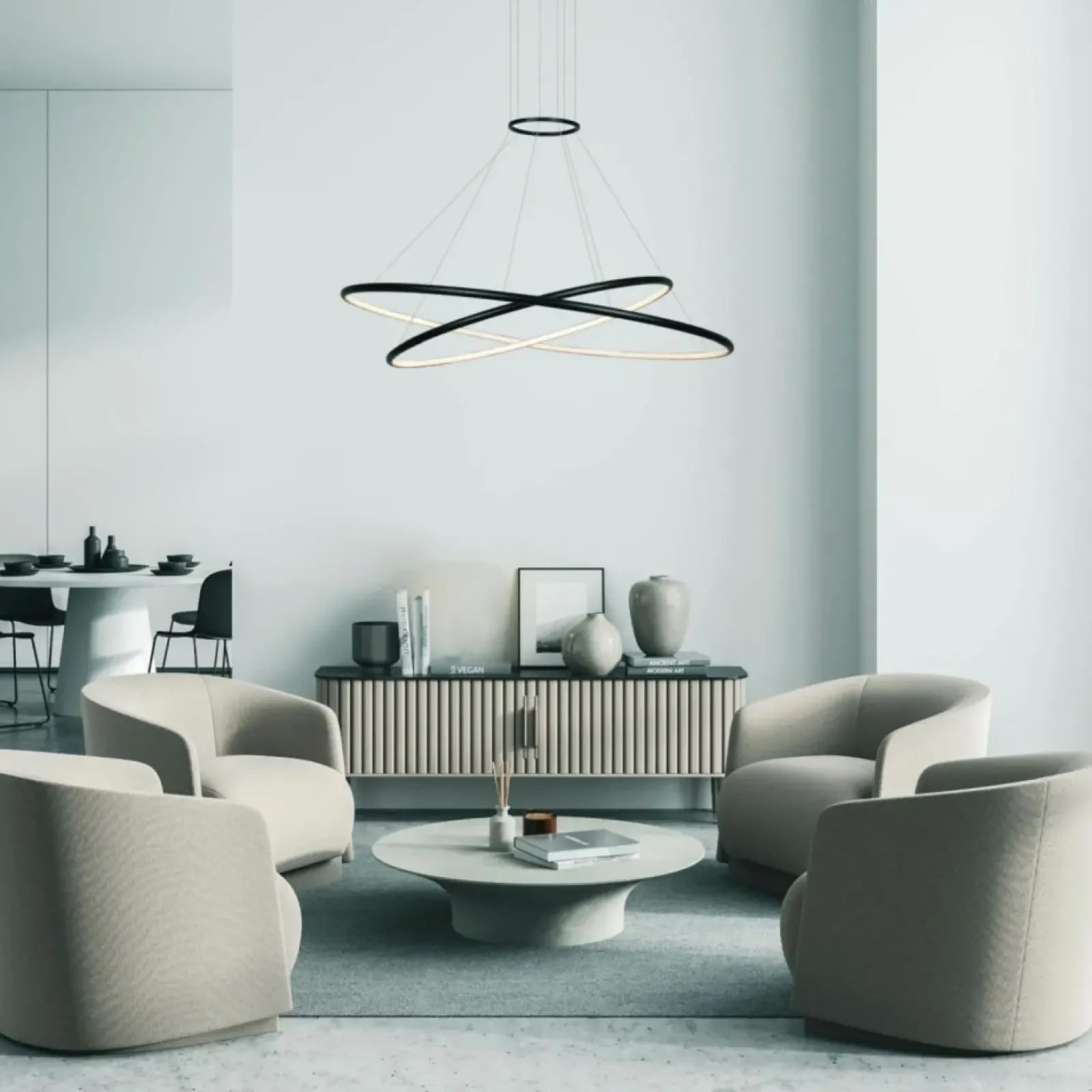 Sklep Kaja Dekoracyjna lampa wisząca do salonu LP-940/2P BK CCT HALIFAX | Kaja Shop