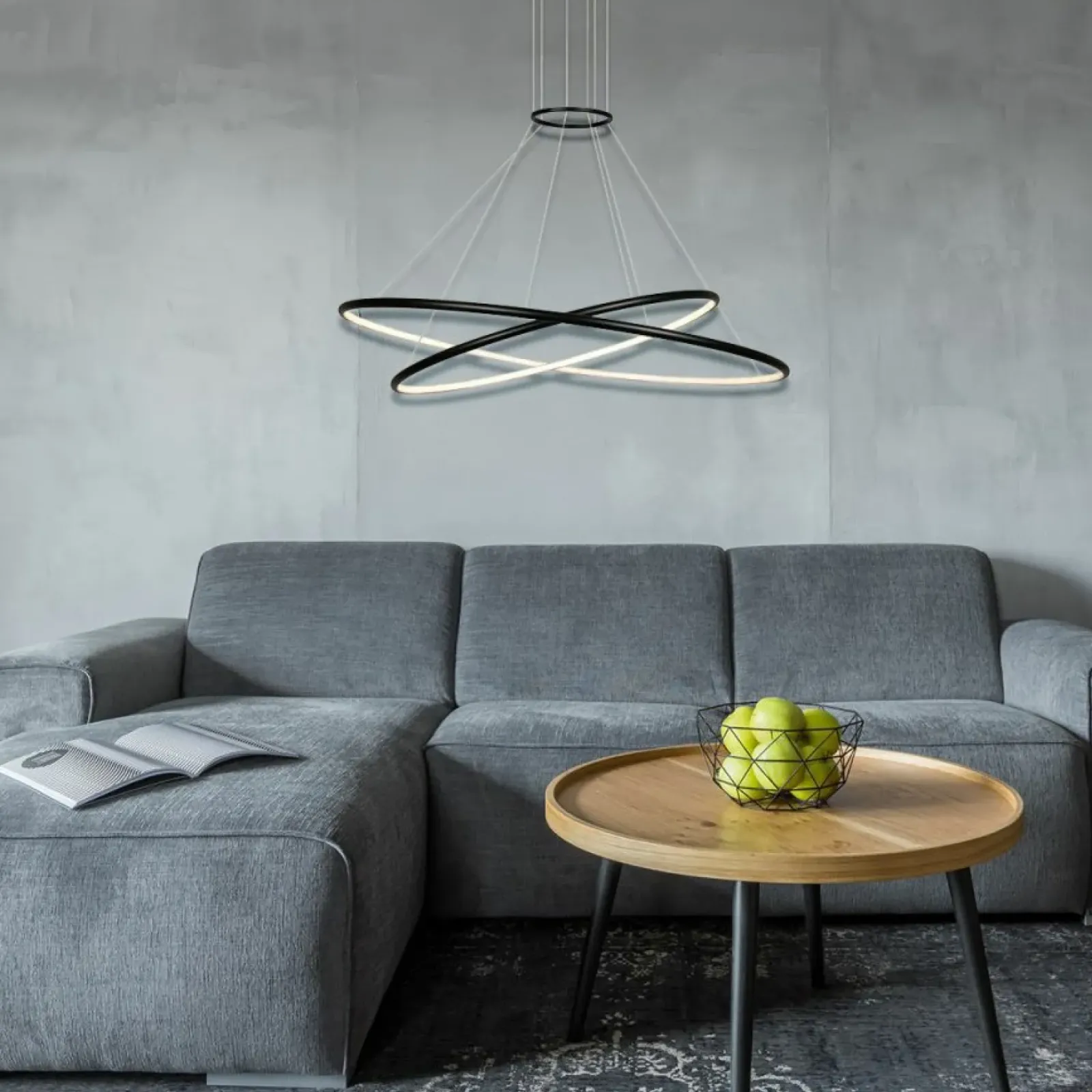 Sklep Kaja Dekoracyjna lampa wisząca do salonu LP-940/2P BK CCT HALIFAX | Kaja Shop