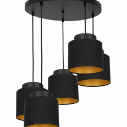 Sklep Kaja Dekoracyjna lampa wisząca czarno-złota LX 3184 z serii FRODI | Kaja Discount