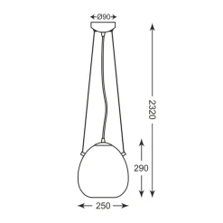 Sklep Kaja Dekoracyjna lampa wisząca do jadalni P19066B-D25 MOON | Kaja Clearance