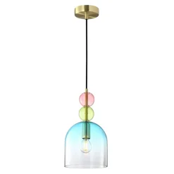Sklep Kaja Dekoracyjna lampa z kolorowym kloszem PND-37462A-MC-GD MANSO | Kaja Store