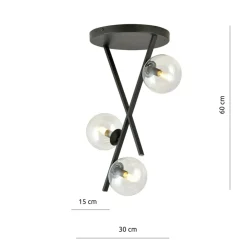 Sklep Kaja Dekoracyjna lampa z przezroczystymi kloszami 1195/3 z serii RIVER czarny Best Sale