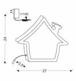 Sklep Kaja Dekoracyjna lampka nocna do pokoju dziecka 41-11732 HOUSE | Kaja* Lampy Led