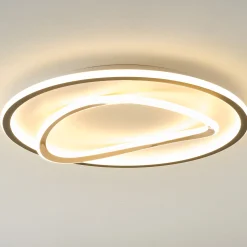 Sklep Kaja Dekoracyjna, ledowa lampa do sypialni MX3889-1A-3BGT LENS | Kaja* Plafony Nowoczesne|Lampy Led