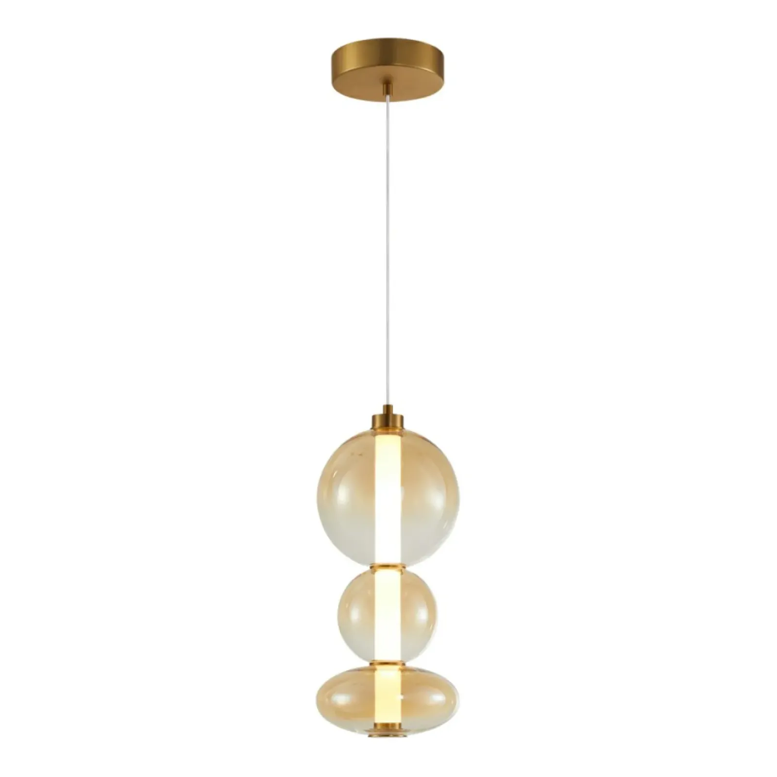 Sklep Kaja Dekoracyjna, ledowa lampa wisząca PND-24352V-24W-AB-AMB SONTE | Kaja Shop
