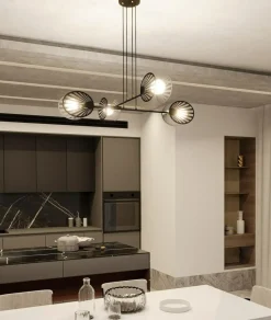 Sklep Kaja Dekoracyjna, loftowa lampa wisząca do salonu 1146/4 PLAYA | Kaja czarny Sale