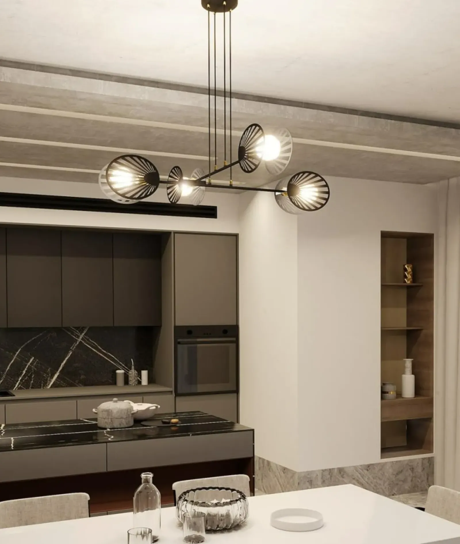 Sklep Kaja Dekoracyjna, loftowa lampa wisząca do salonu 1146/4 PLAYA | Kaja czarny Sale