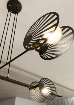 Sklep Kaja Dekoracyjna, loftowa lampa wisząca do salonu 1146/4 PLAYA | Kaja czarny Sale