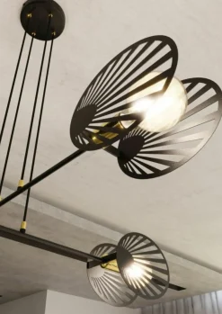 Sklep Kaja Dekoracyjna, loftowa lampa wisząca do salonu 1146/4 PLAYA | Kaja czarny Sale