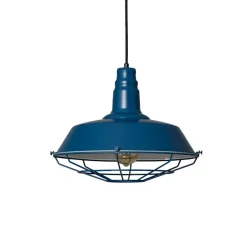 Sklep Kaja Dekoracyjna, niebieska lampa wisząca ABR-RRP-N-E27 RETRO | Kaja niebieski Hot