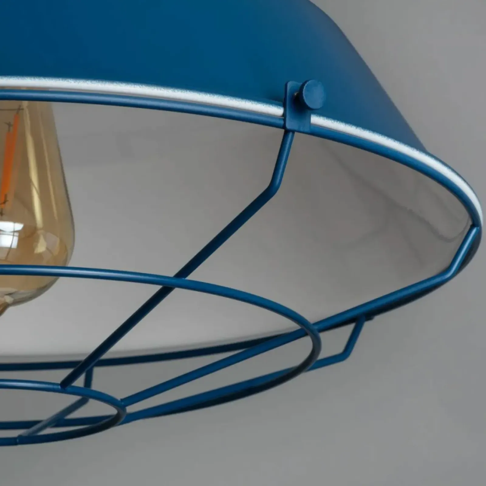 Sklep Kaja Dekoracyjna, niebieska lampa wisząca ABR-RRP-N-E27 RETRO | Kaja niebieski Hot
