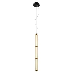 Sklep Kaja Dekoracyjna, pionowa lampa wisząca PND-26384-3V-GD-CL SANPO | Kaja New