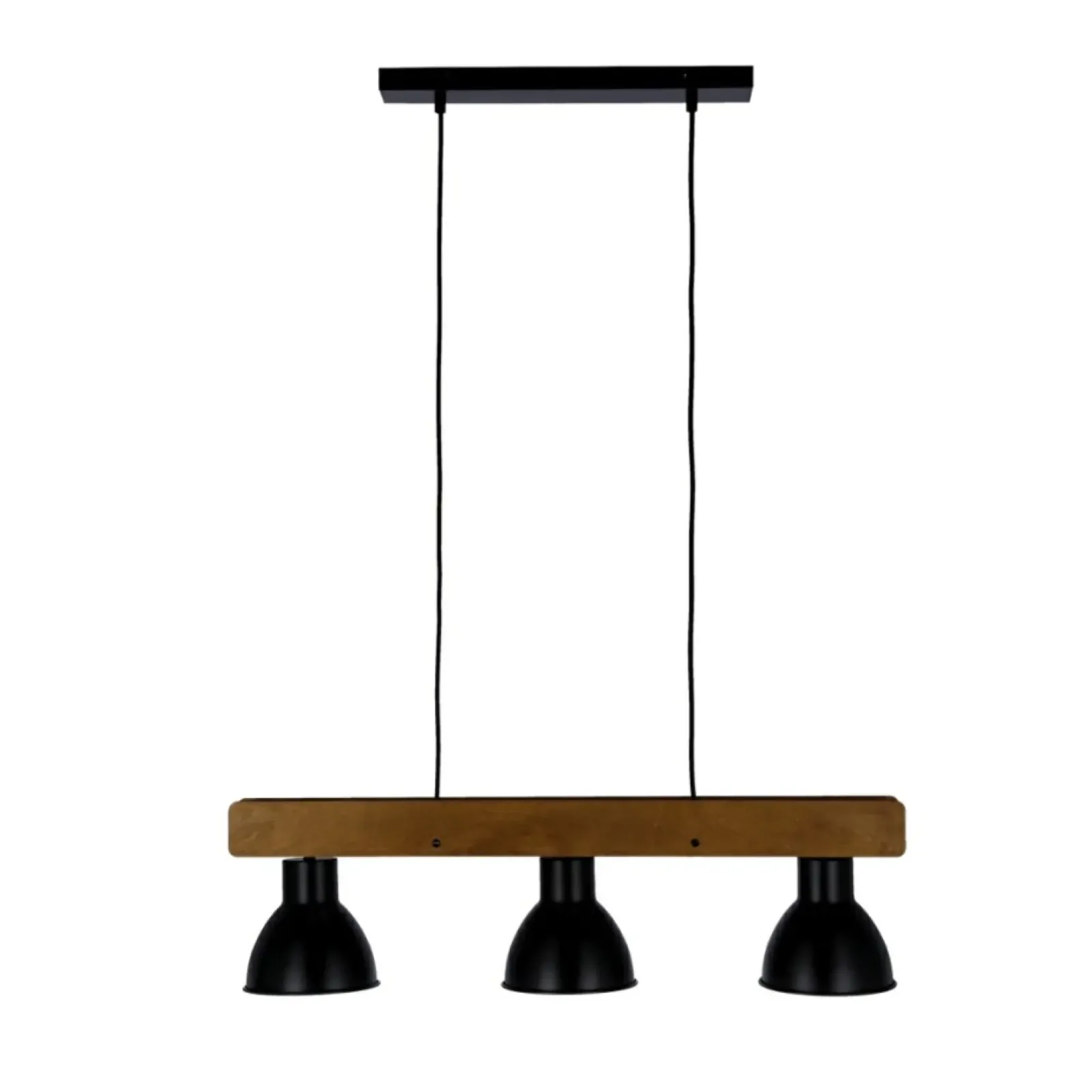 Sklep Kaja Dekoracyjna, potrójna lampa wisząca z drewnem 33-73471 z serii VARIO czarny Outlet