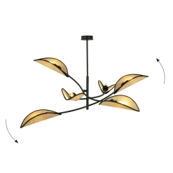 Sklep Kaja Dekoracyjna, rozłożysta lampa w stylu rustykalnym 1108/6 LOTUS | Kaja Discount