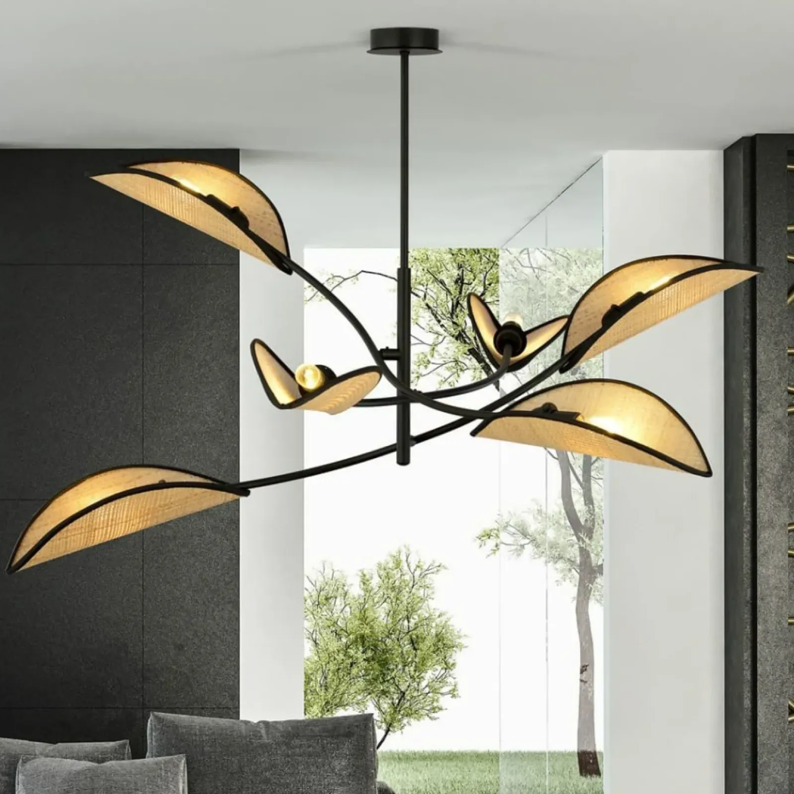 Sklep Kaja Dekoracyjna, rozłożysta lampa w stylu rustykalnym 1108/6 LOTUS | Kaja Discount
