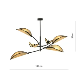Sklep Kaja Dekoracyjna, rozłożysta lampa w stylu rustykalnym 1108/6 LOTUS | Kaja Discount
