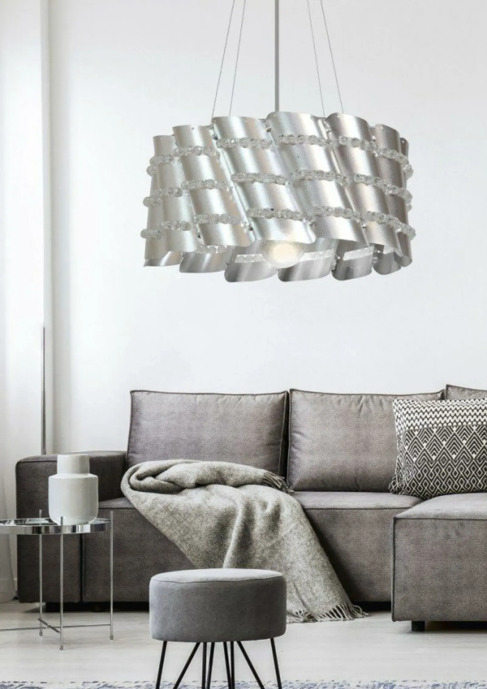 Sklep Kaja Dekoracyjna, srebrna lampa wisząca 31-40633 SMILE | Kaja Oświetlenie* Randole Tradycyjne