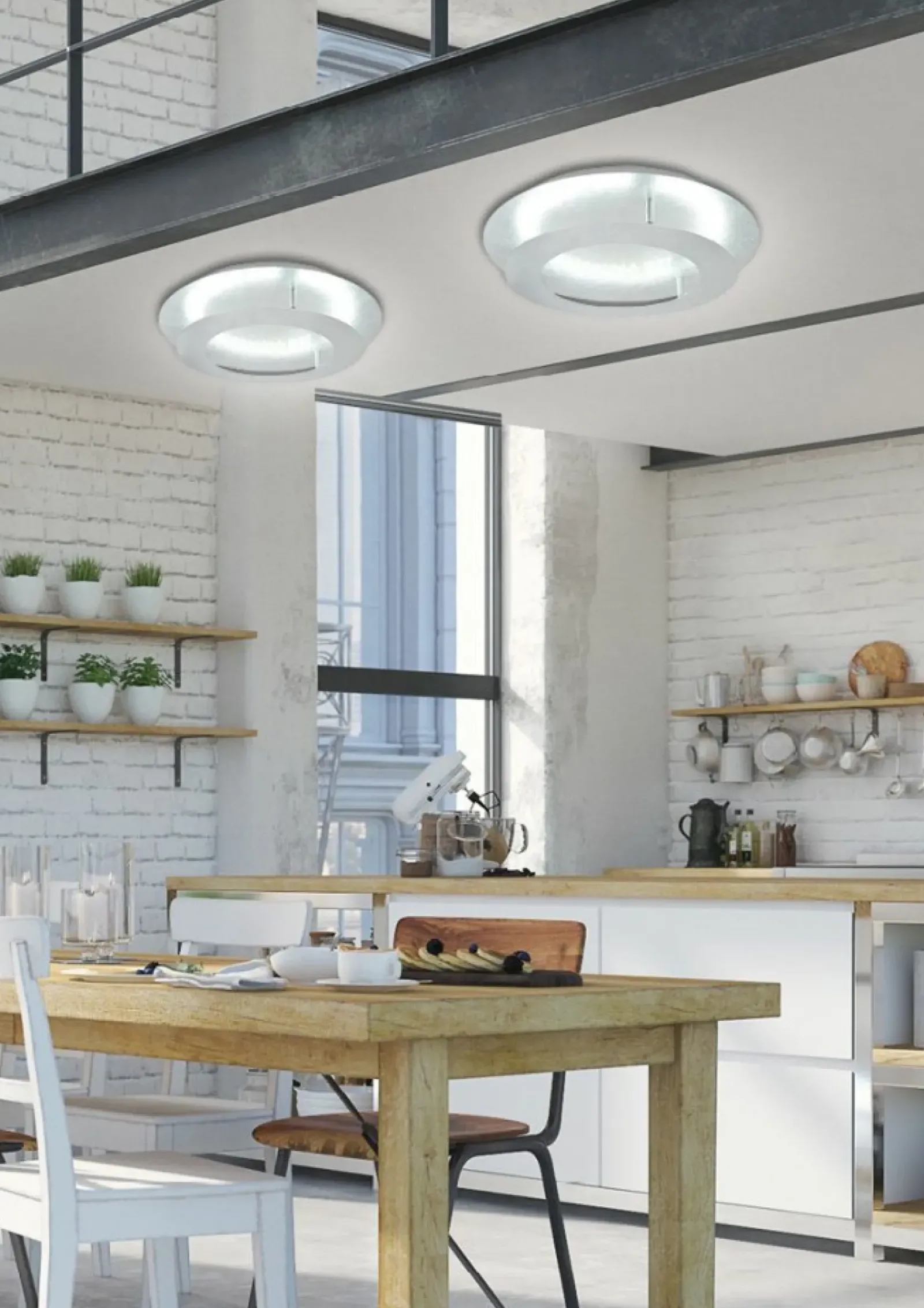 Sklep Kaja Dekoracyjna, srebrna lampa sufitowa LED 98-66206 MERLE | Kaja* Lampy Led|Randole Tradycyjne