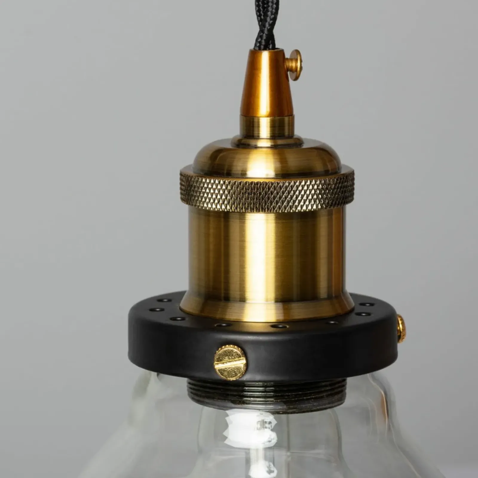 Sklep Kaja Dekoracyjna, szklana lampa wisząca retro ABR-SLWH HINTI | Kaja czarny Online