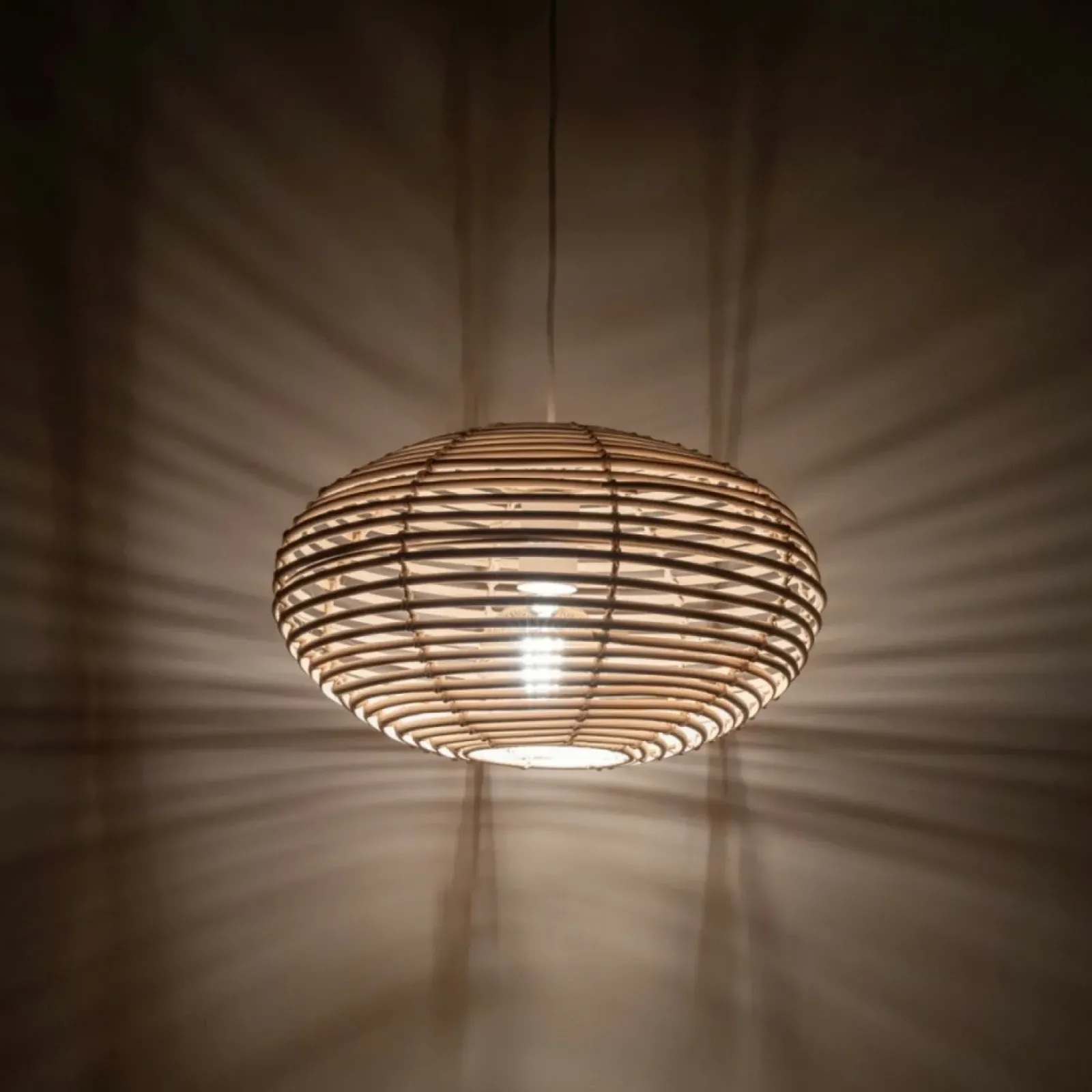 Sklep Kaja Dekoracyjny zwis z plecionym abażurem 11153 RATTAN | Kaja Oświetlenie Outlet