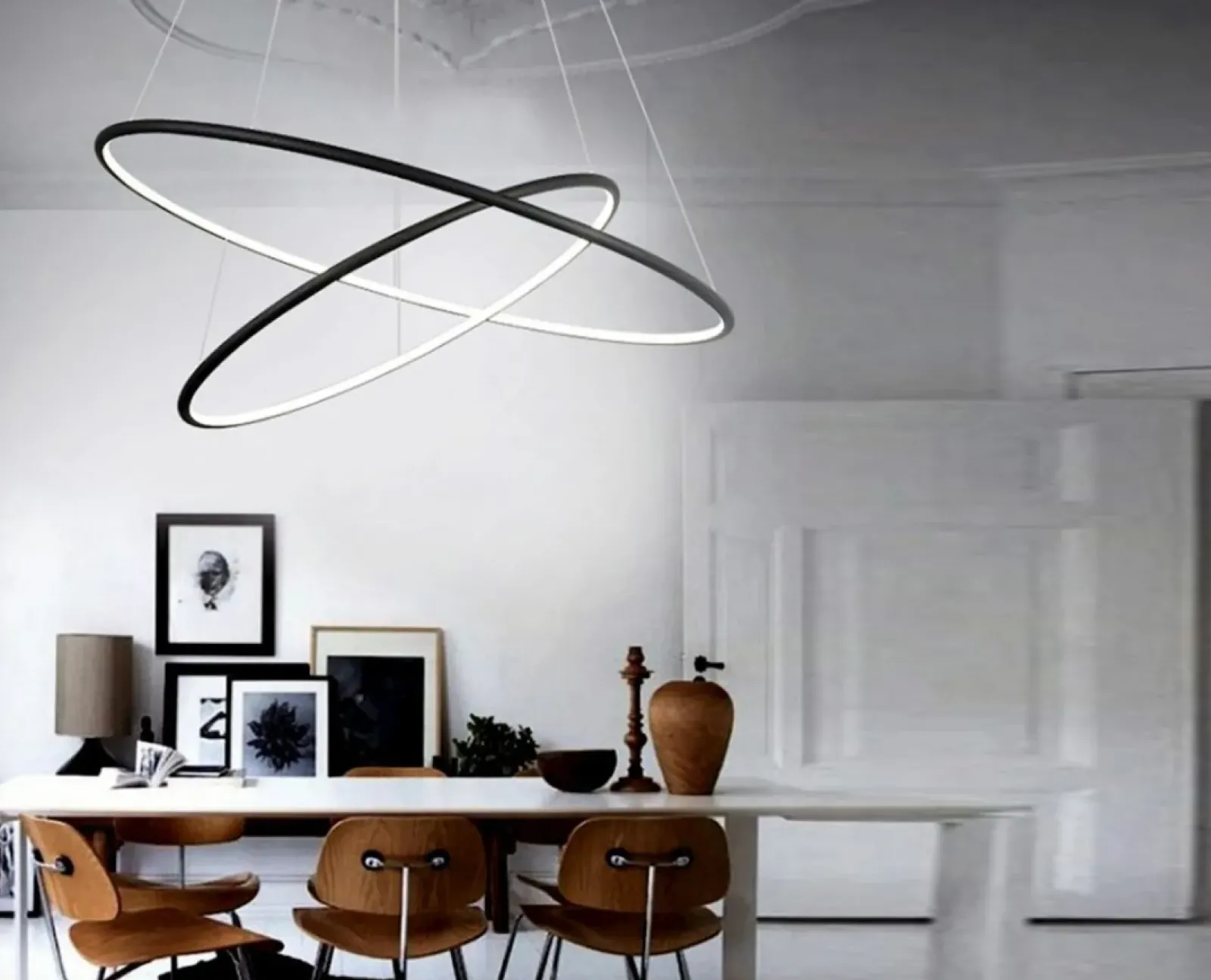 Sklep Kaja Designerka lampa czarne obręcze LED ML508 ORION BLACK | Kaja Discount
