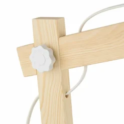 Sklep Kaja Designerska, biała lampka biurkowa z drewnem TK 5347 z serii OSLO* Lampki Biurkowe