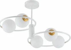 Sklep Kaja Designerska, biało-złota lampa wisząca do salonu SIG 33469 AQUA biały Discount