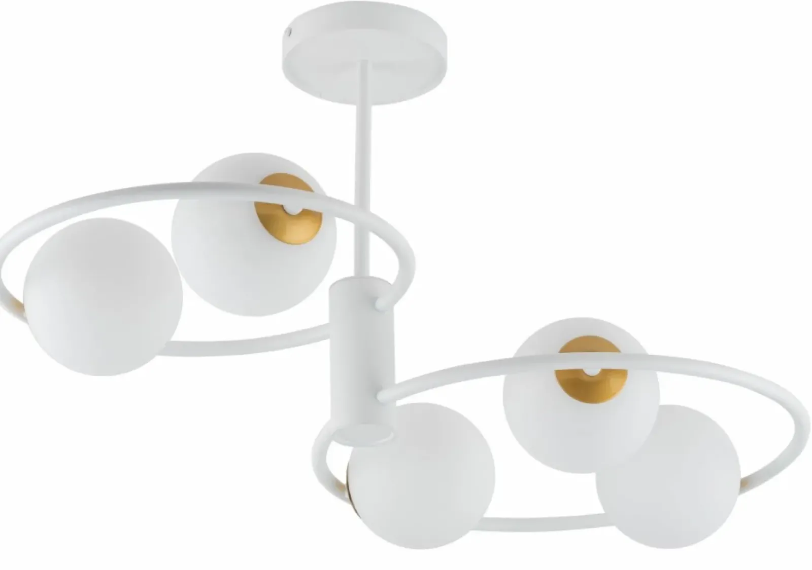 Sklep Kaja Designerska, biało-złota lampa wisząca do salonu SIG 33469 AQUA biały Discount