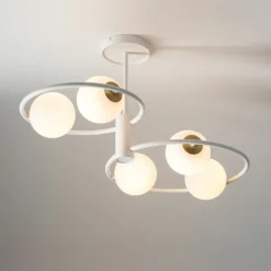 Sklep Kaja Designerska, biało-złota lampa wisząca do salonu SIG 33469 AQUA biały Discount