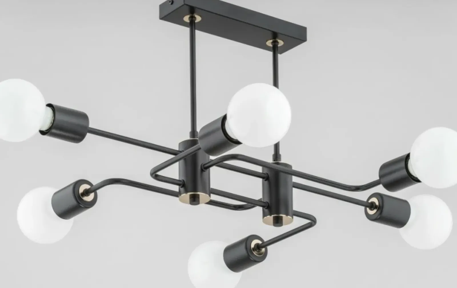 Sklep Kaja Designerska czarna lampa sufitowa bez kloszy AL 62185 | Kaja Online