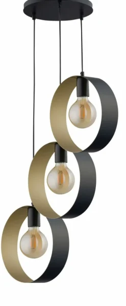 Sklep Kaja Designerska, czarno-złota lampa z obręczami SIG 32285 z serii HAPPY Store