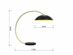 Sklep Kaja Designerska, czarno-złota lampka do biura WF 8001-104 ROSSKOFF | Kaja* Nowoczesne Lampki Stołowe|Lampy Led