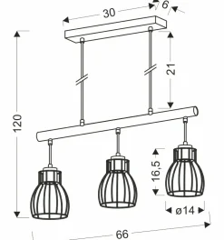 Sklep Kaja Designerska, drewniana lampa wisząca 33-78087 BERNITA | Kaja czarny Best