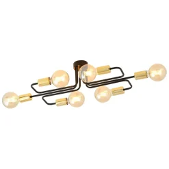 Sklep Kaja Designerska lampa czarna, złote akcenty 1175/6A z serii VEKEN | Kaja Cheap
