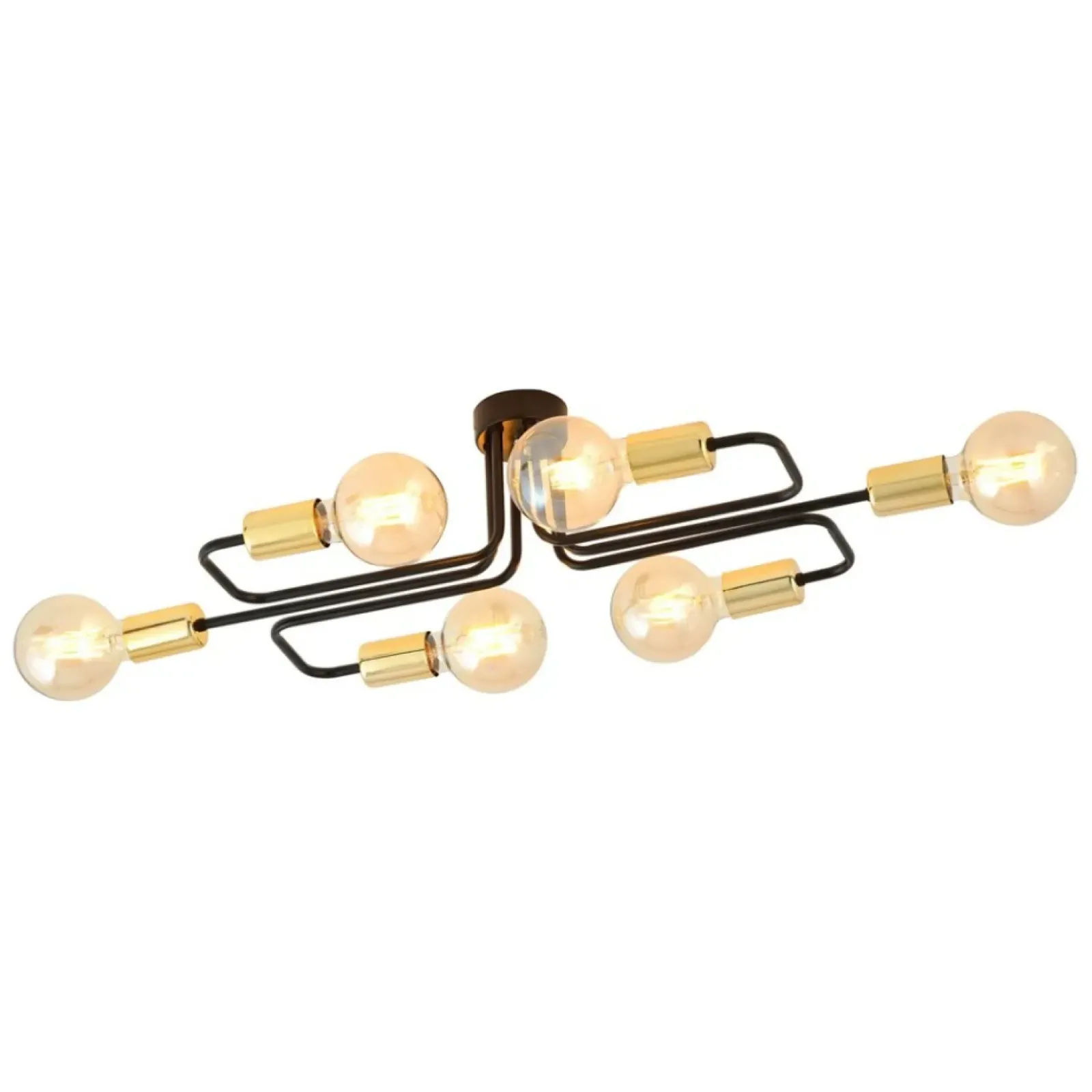 Sklep Kaja Designerska lampa czarna, złote akcenty 1175/6A z serii VEKEN | Kaja Cheap