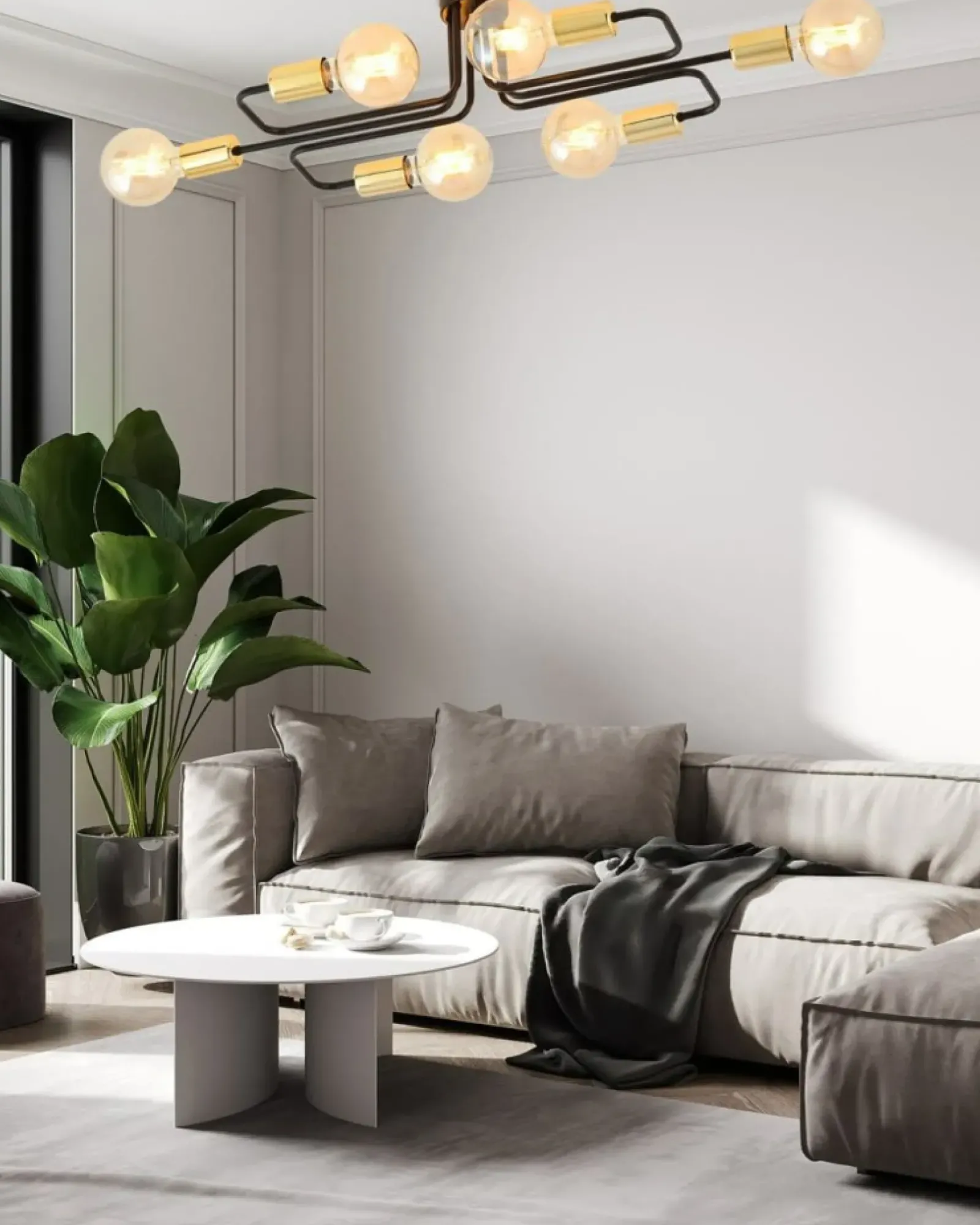 Sklep Kaja Designerska lampa czarna, złote akcenty 1175/6A z serii VEKEN | Kaja Cheap