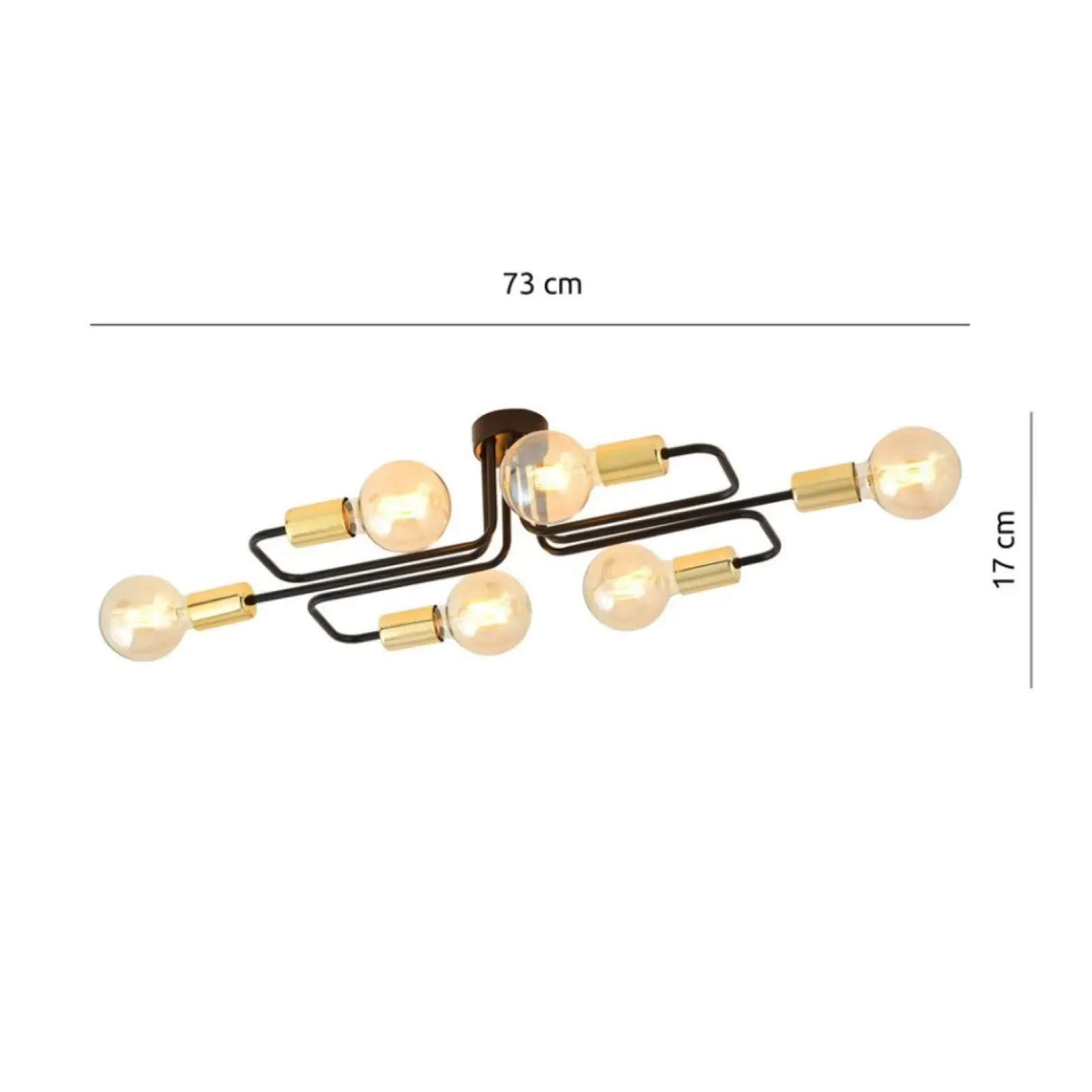 Sklep Kaja Designerska lampa czarna, złote akcenty 1175/6A z serii VEKEN | Kaja Cheap