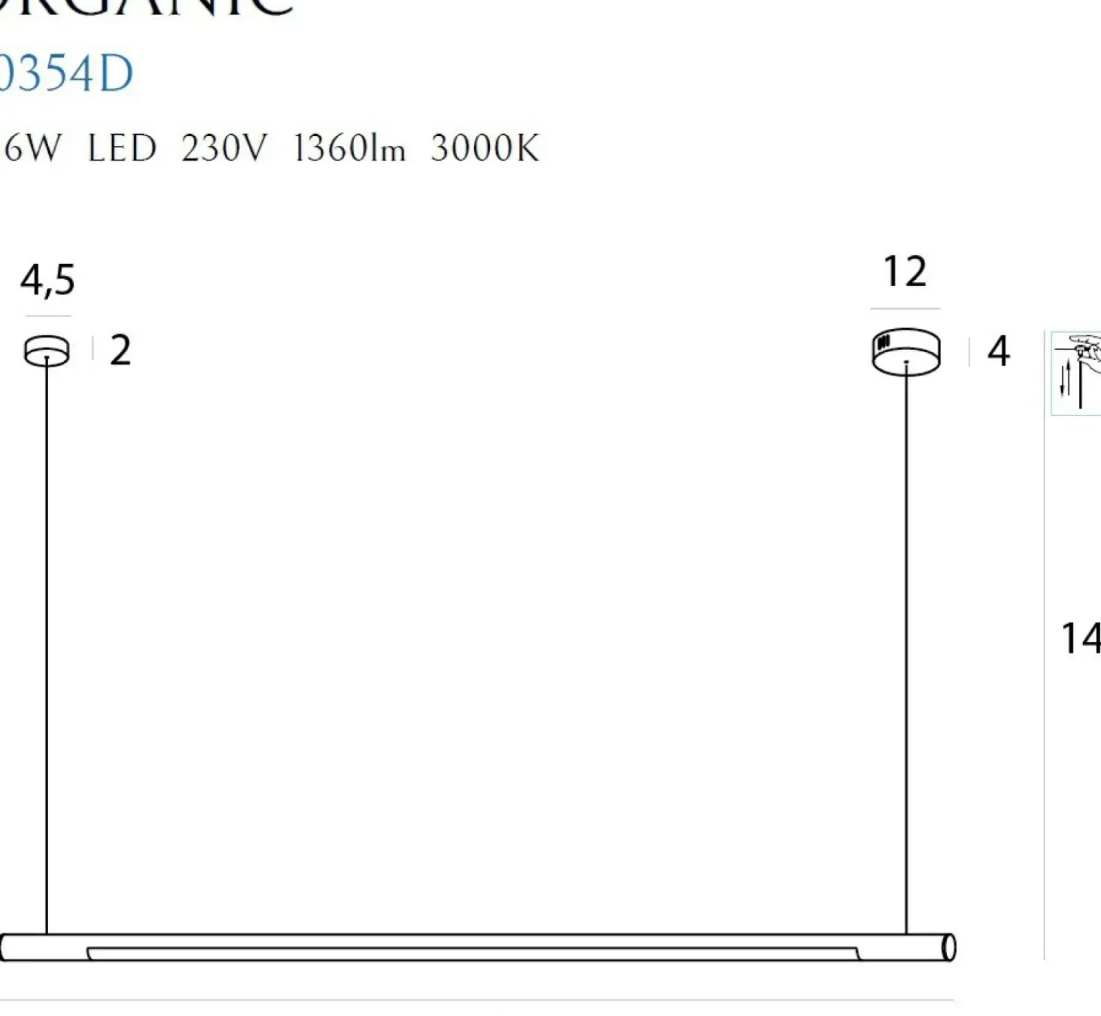 Sklep Kaja Designerska lampa nad stół 100cm MX P0354D ORGANIC P | Kaja Sale