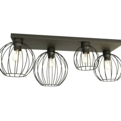 Sklep Kaja Designerska lampa sufitowa na cztery żarówki 1371/4 z serii NEST czarny Fashion
