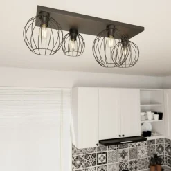 Sklep Kaja Designerska lampa sufitowa na cztery żarówki 1371/4 z serii NEST czarny Fashion